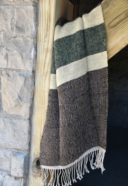 Tall Pines - Rustic Handwoven Wool Shawl