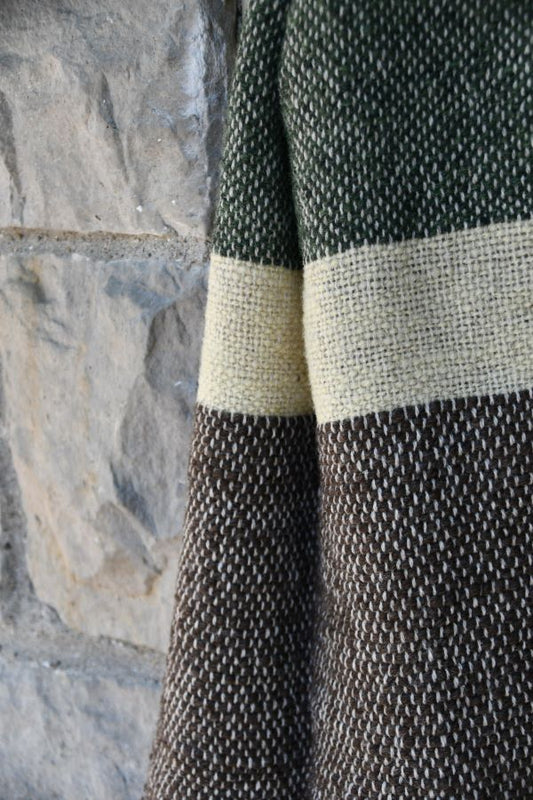 Tall Pines - Rustic Handwoven Wool Shawl